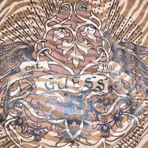 Guess Brown Zebra Print Tank Top - Picture 2 of 3